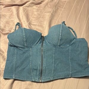 Denim Blue Women's Bustier Top